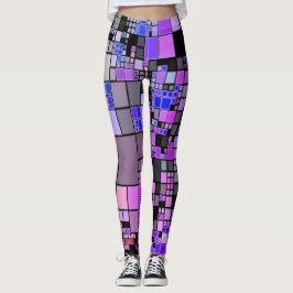 Leggings Arte geométrico azul morado azul negro fresco Legg