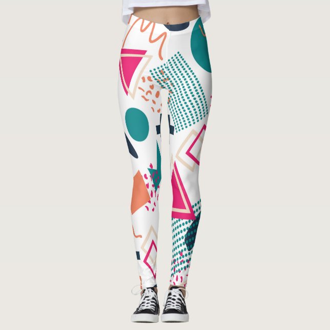 Leggings Arte geométrico de Memphis eclécticos (Anverso)