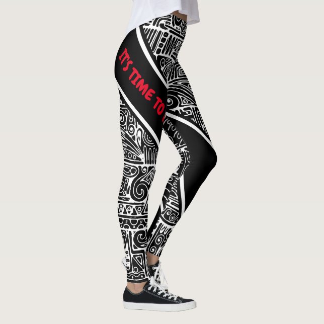 Leggings Arte geométrico en blanco y negro 2 (Derecha)