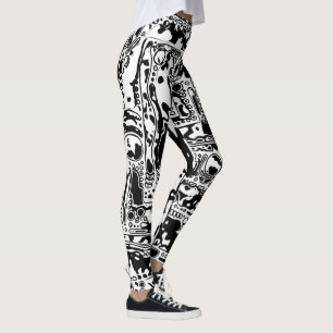 Leggings Arte geométrico en blanco y negro 25
