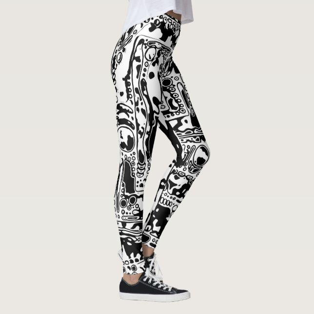 Leggings Arte geométrico en blanco y negro 25 (Derecha)