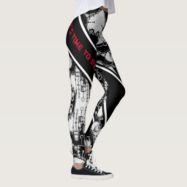 Leggings Arte geométrico en blanco y negro 4 (Derecha)