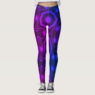 Leggings Arte geométrico moderno piernas púrpura rosa calie