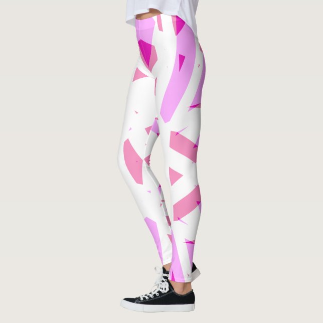 Leggings Arte Geométrico Rosa Blanco Deco San Valentín Amor (Izquierda)