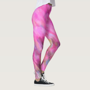 Leggings Arte impresionista rosa brillante