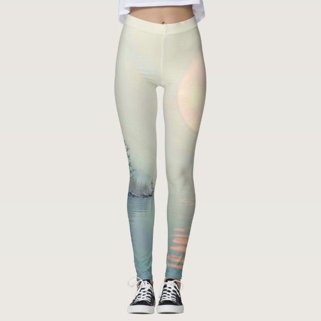 Leggings Arte matutino pacífico de invierno (Anverso)