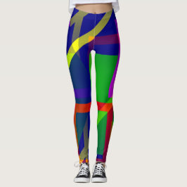 Leggings Arte moderno Bloque de colores gráficos en bloques