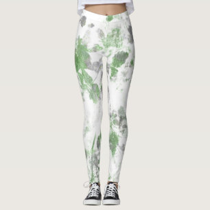 Leggings Arte moderno de patrón floral y mezcla de textura 