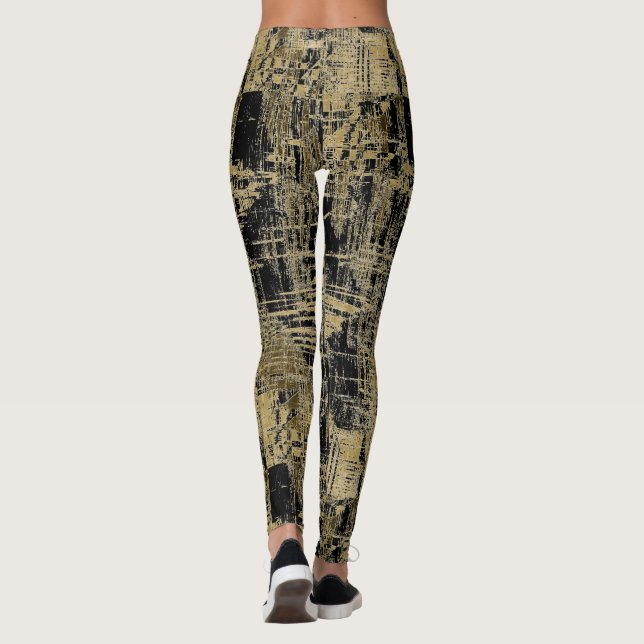 Leggings Arte moderno negro y dorado (Reverso)