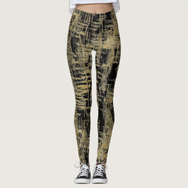 Leggings Arte moderno negro y dorado