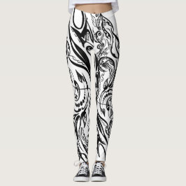 Leggings Arte monocromo inspirado en la naturaleza