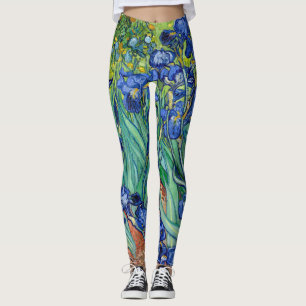 Leggings Arte natural de las flores azules de Irises Vincen