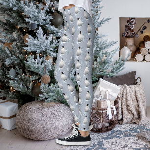 Leggings Arte Nouveau de copos de nieve y pingüino invernal