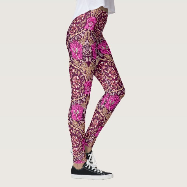 Leggings Arte Nouveau floral, ciruelo, beige y Deep Purple (Derecha)