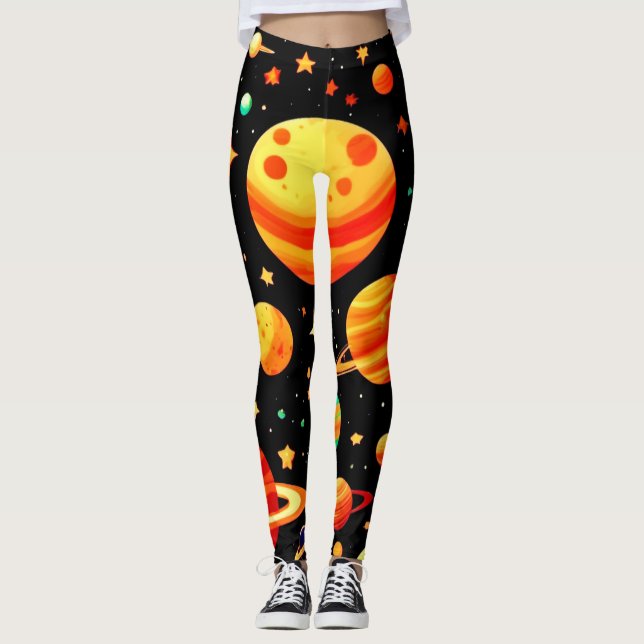 Leggings Arte Personalizado cósmico con tonos cálidos (Anverso)