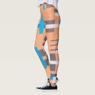 Leggings Arte Pochoir Vintage Art Déco de Jazz, Patrón Geom