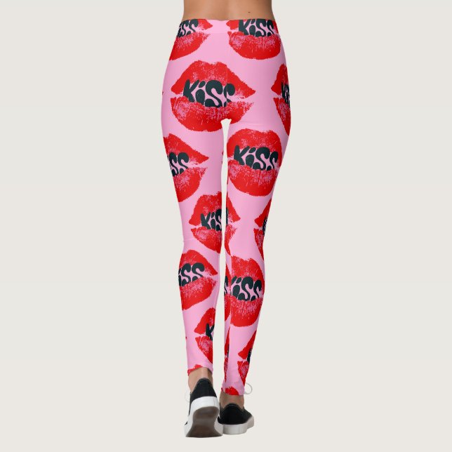 Leggings Arte Pop Besos Labios Repetición (Reverso)