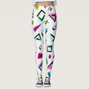 Leggings Arte pop blanco brillante de los años 1980