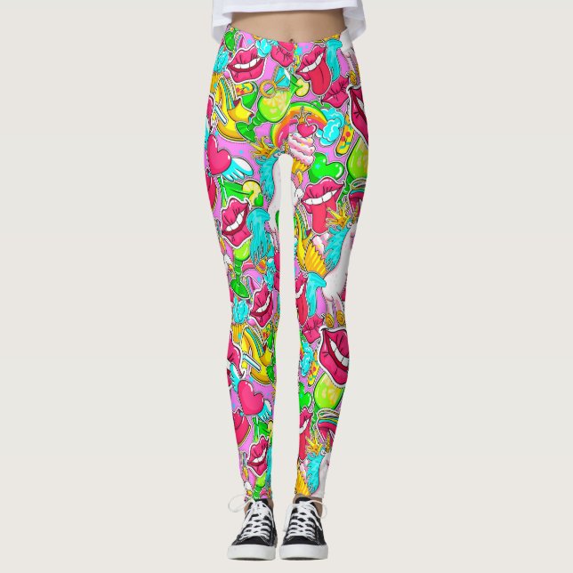 Leggings Arte pop colorido (Anverso)