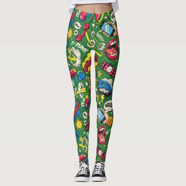 Leggings Arte pop colorido (Anverso)