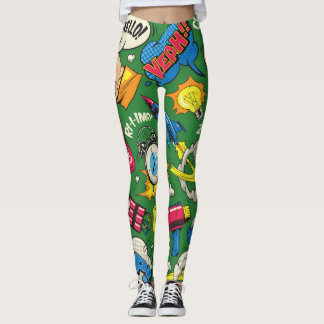 Leggings Arte pop: Comic colorido sin foco