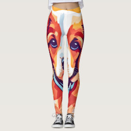 Leggings Arte pop de cachorro curado