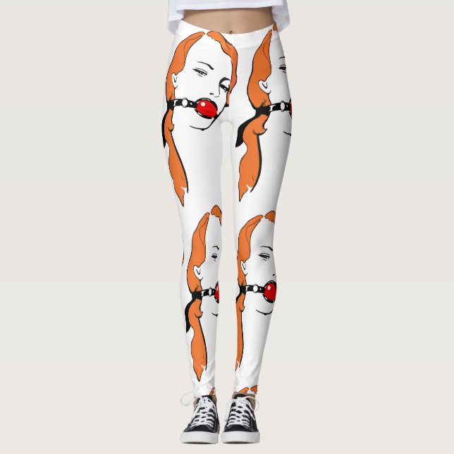 Leggings Arte pop [del chica amordazado extraño del (Anverso)