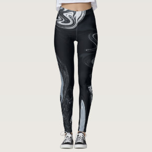 Leggings Arte Resumen Blanco Y Negro Mejor arte abstracto