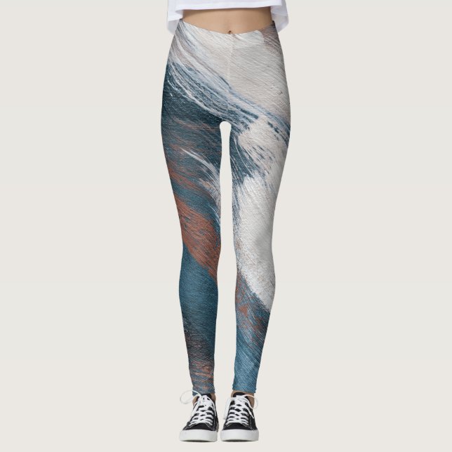 Leggings Arte Resumen: Brotes Versátiles De Cepillo. (Anverso)