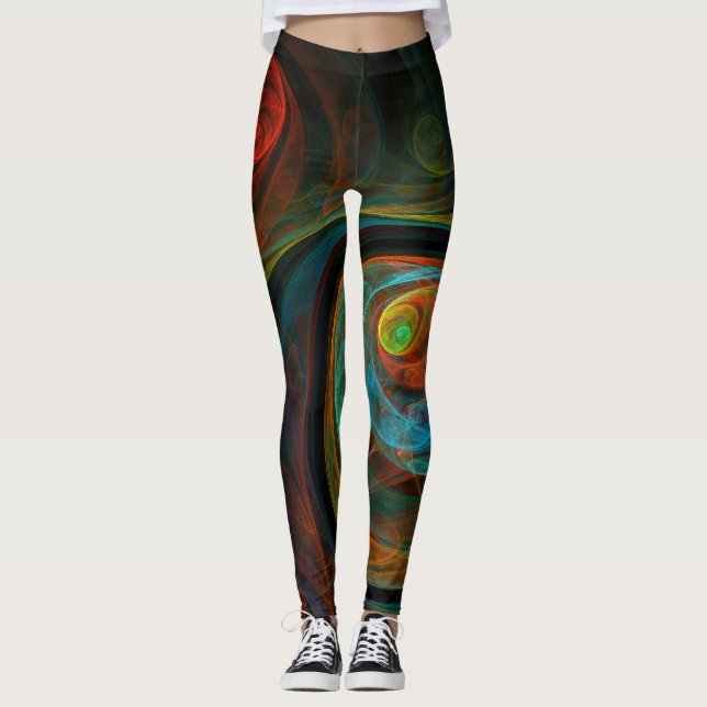 Leggings Arte resumido azul de renacimiento (Anverso)