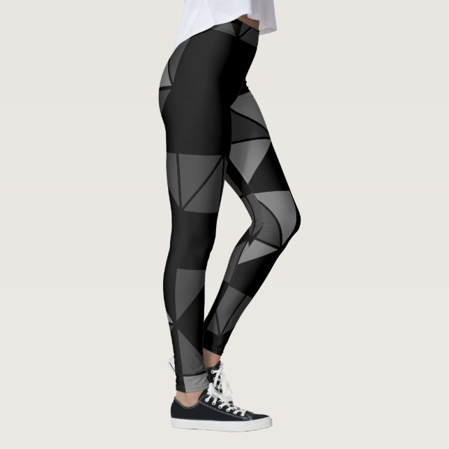 Leggings Arte trendy triangular en blanco y negro (Derecha)