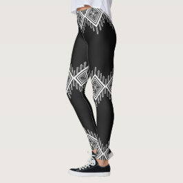 Leggings Arte tribal blanco y negro