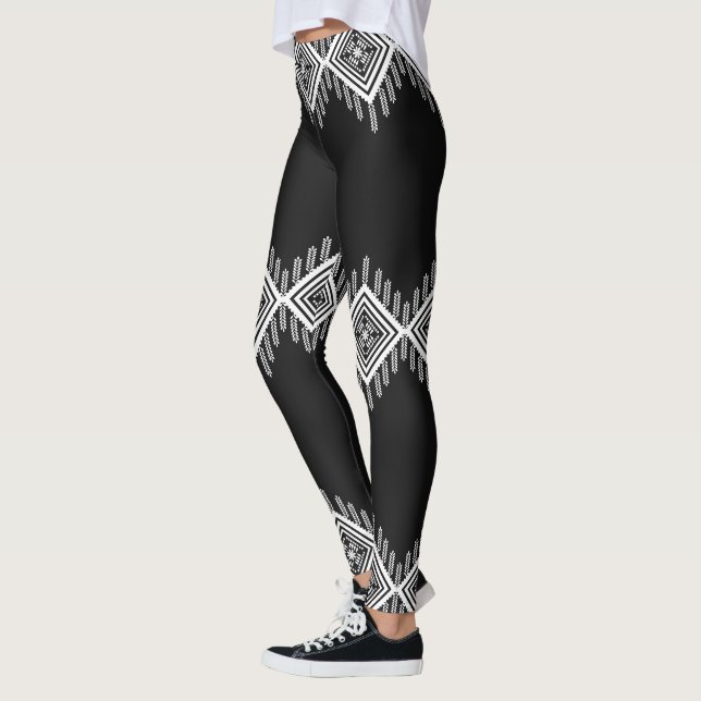 Leggings Arte tribal blanco y negro (Izquierda)