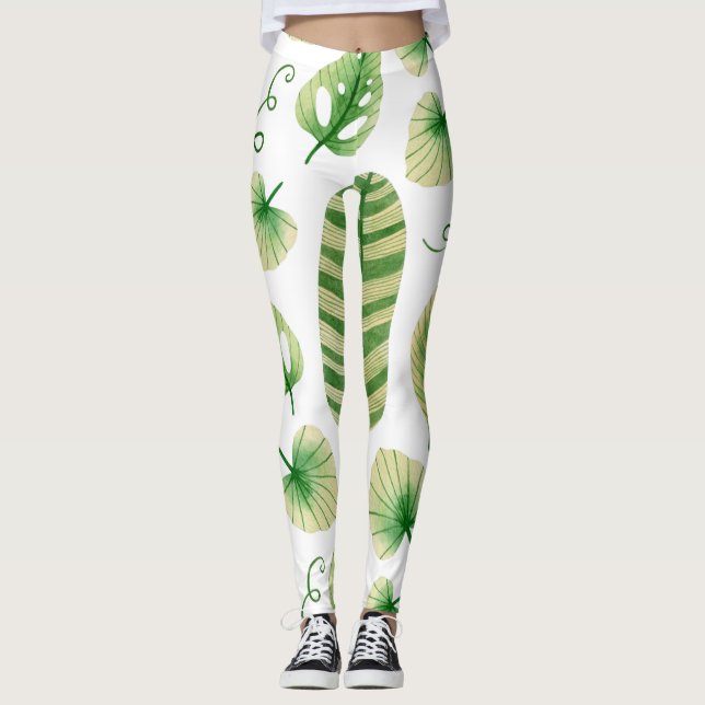 Leggings Arte tropical colorido (Anverso)