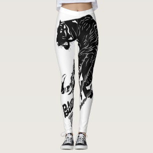 Leggings Arte vector de tigres negros con texto de tigre ne