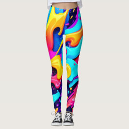 Leggings Arte vibrante de caos de color