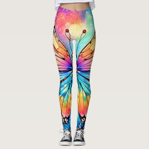 Leggings Arte vibrante de mariposa