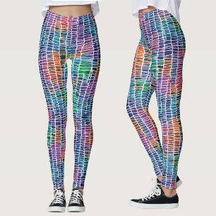 Leggings Artes abstractas geniales patrón de acuarela arcoí