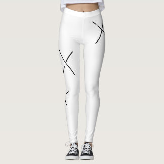 Leggings Artes X minimalistas creativas en blanco y negro u