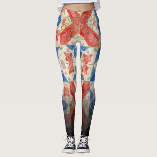 Leggings Artesanía Floral Vintage Americana Parche