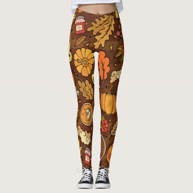 Leggings Artículos de Acción de Gracias: Patrón personaliza (Anverso)