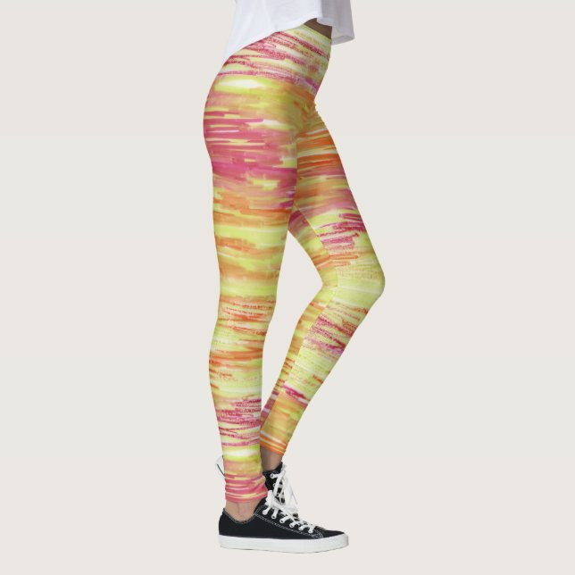 Leggings Artistic Abstract Psychedelic Color Burst Opaque (Derecha)