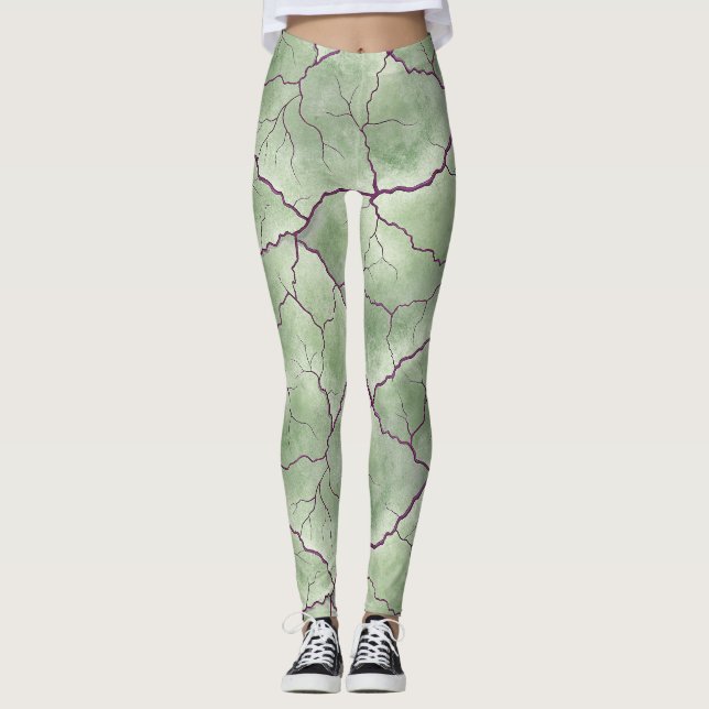 Leggings Artistic Zombie Skin Texture Pattern  (Anverso)