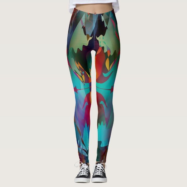 Leggings Artsy Dark Colorful Abstract Workout (Anverso)