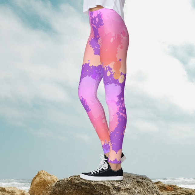 Leggings Artsy Trendy Moda Girly Doll Color Splatts Pink (Subido por el creador)