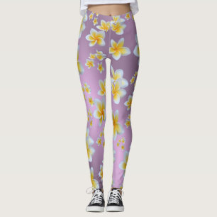 Leggings asiático, amarillo, blanco, flor, brillante, dorad