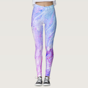 Leggings Asombrosas Piernas de Mármol Azul-Púrpura