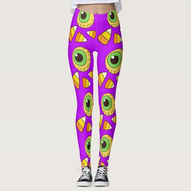 Leggings Asombroso béisbol de halloween y piernas de maíz d (Anverso)