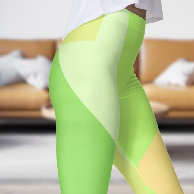 Leggings Asombroso resumen de la moda verde (Stunning Green Fade Abstract Leggings)