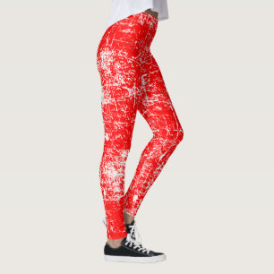 Leggings Aspecto de angustia roja